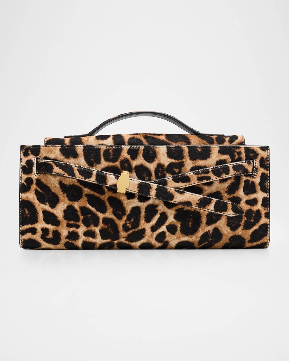 Dash Animal-Print Calf Hair Clutch Bag